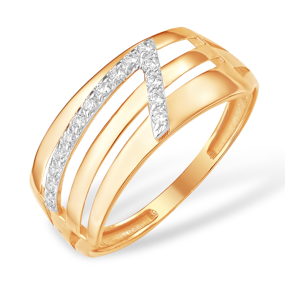 Кольцо из золота с камнем Фианит фото, цены