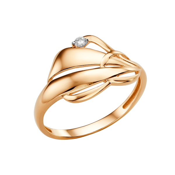 Кольцо из золота с камнем Фианит фото, цены