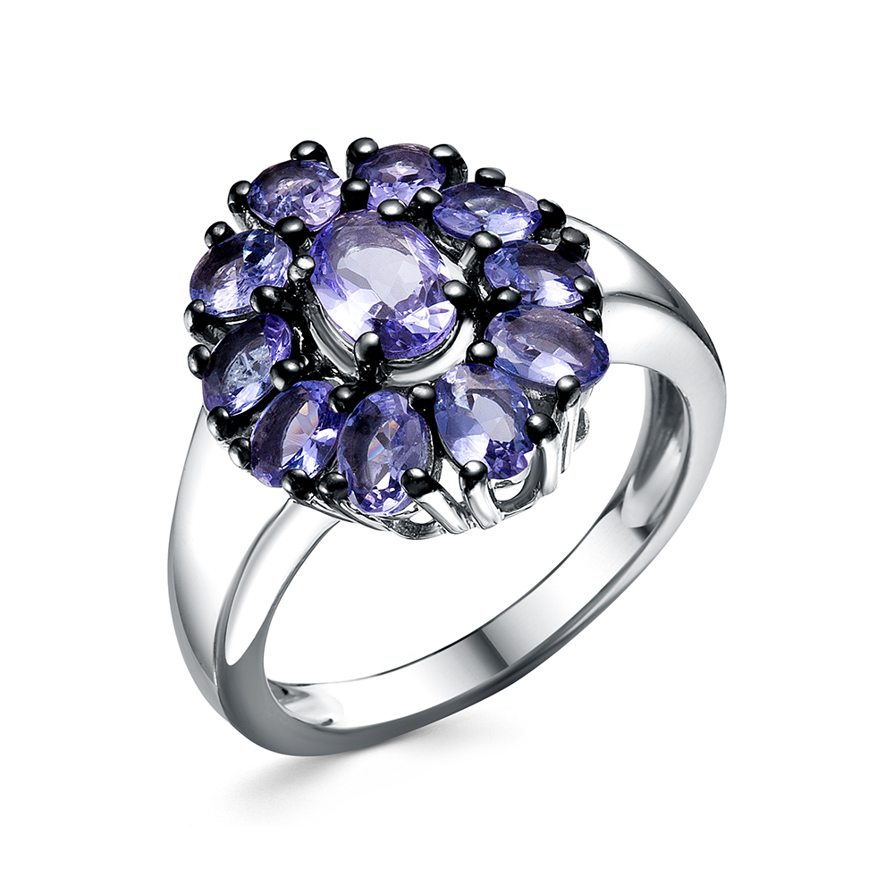 Кольцо из серебра с камнем Танзанит фото, цены