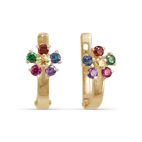 Серьги из золота с камнем Фианит фото, цены