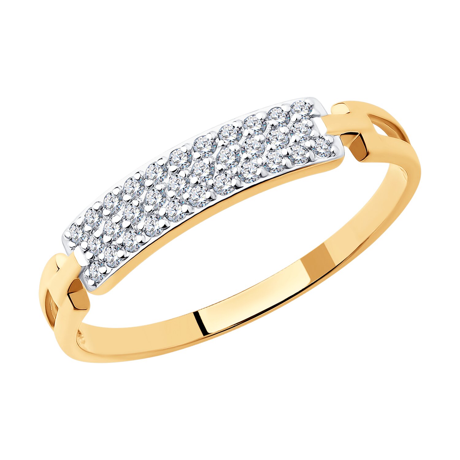 Кольцо из золота с камнем Фианит фото, цены