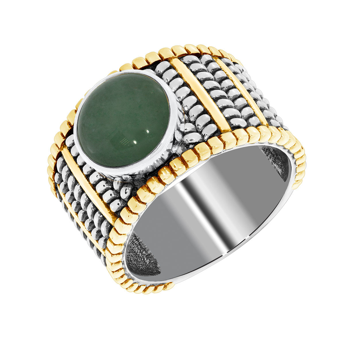 Кольцо из серебра с камнем Авантюрин фото, цены