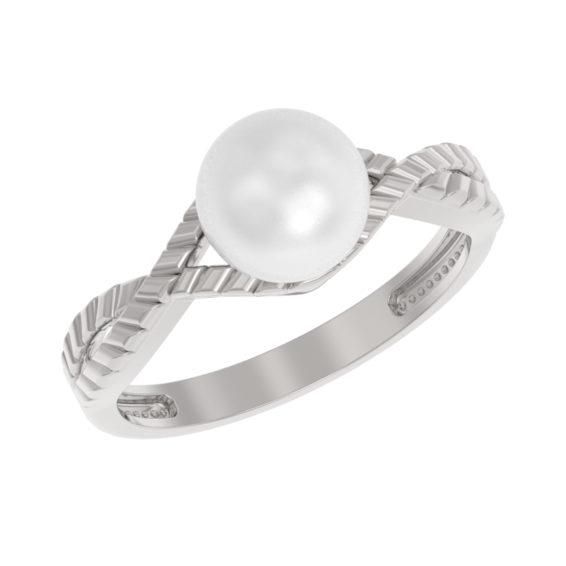 Кольцо из серебра с камнем Жемчуг фото, цены
