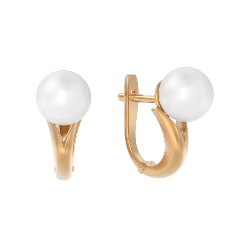 Серьги из золота с камнем Жемчуг фото, цены