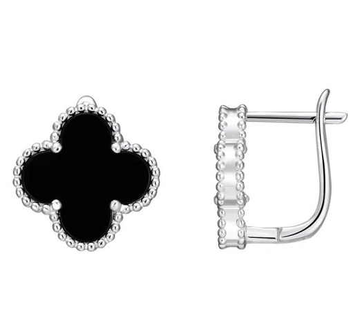 Серьги из серебра с камнем Агат фото, цены