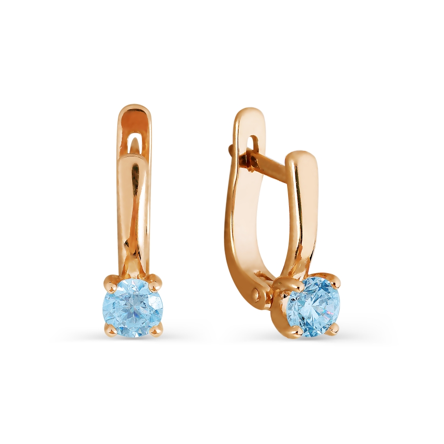 Серьги из золота с камнем Фианит фото, цены