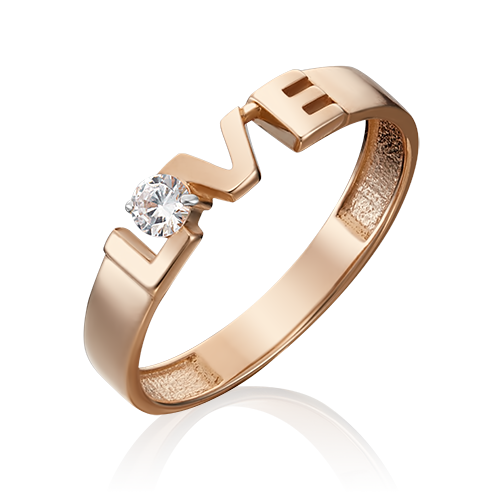 Кольцо из золота с камнем Фианит фото, цены