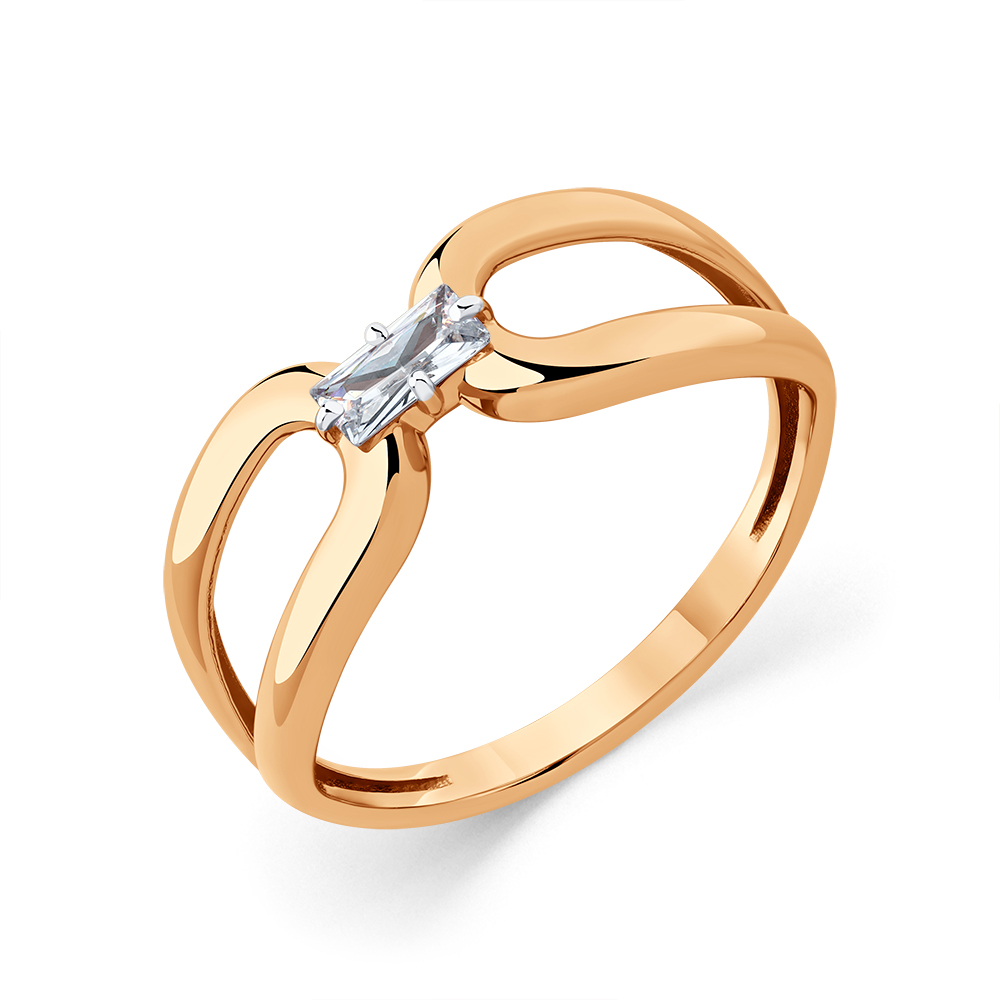 Кольцо из золота с камнем Фианит фото, цены