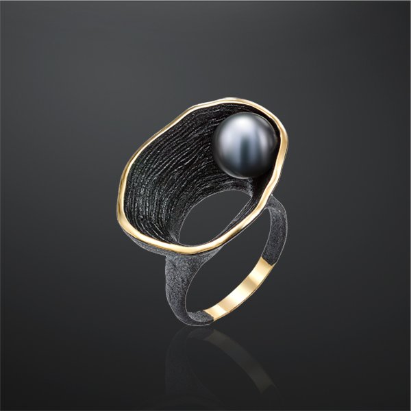 51250Y1Н из серебра с камнем Жемчуг, вставками эмали фото, цены