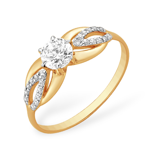 Кольцо из золота с камнем Фианит фото, цены