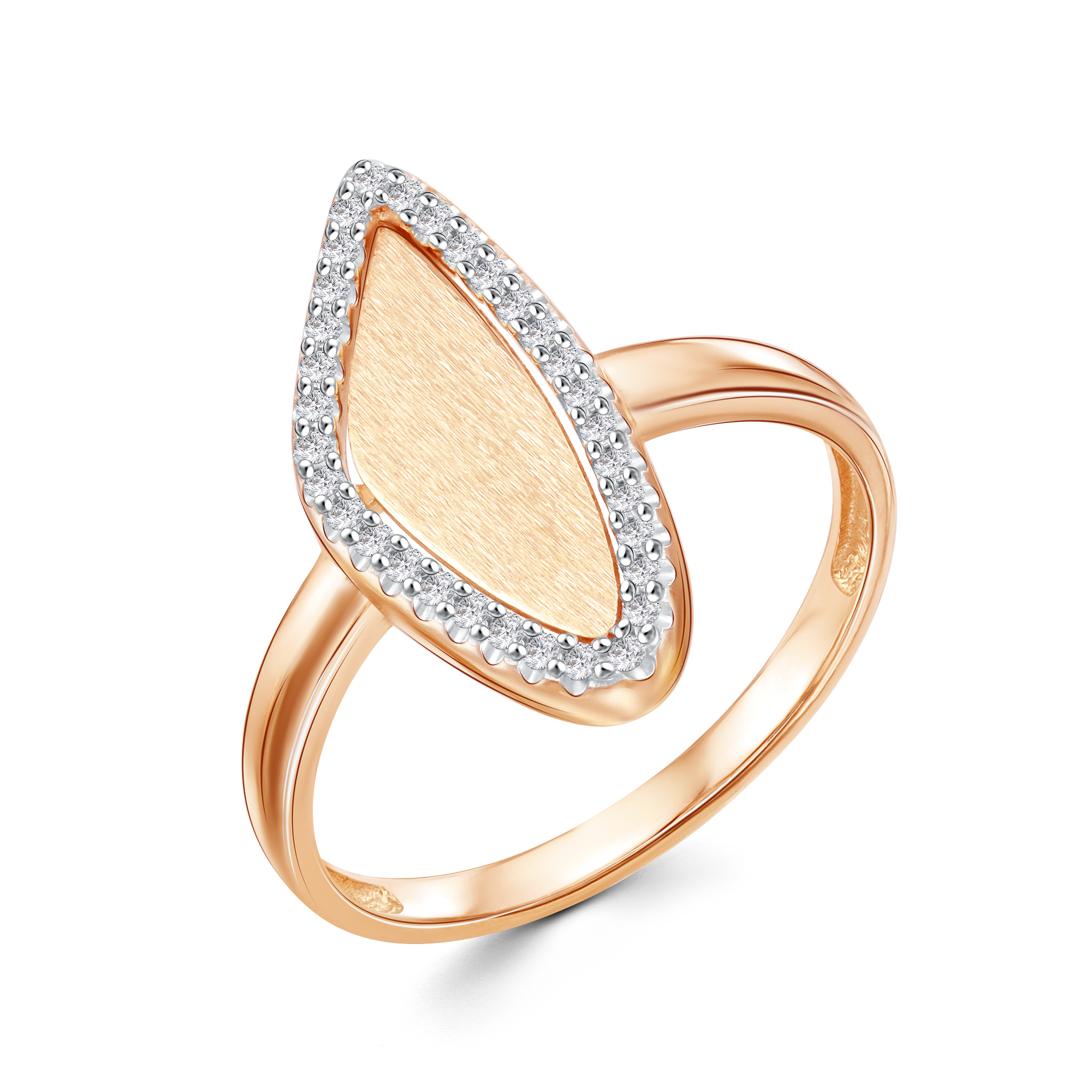 Кольцо из золота с камнем Фианит фото, цены