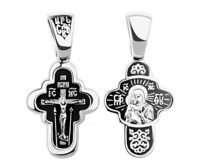 Крест из серебра с камнем вставками эмали фото, цены