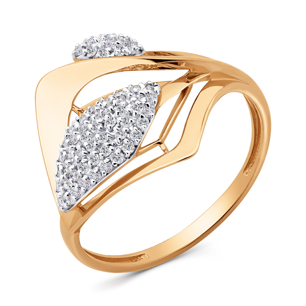 Кольцо из золота с камнем Фианит фото, цены