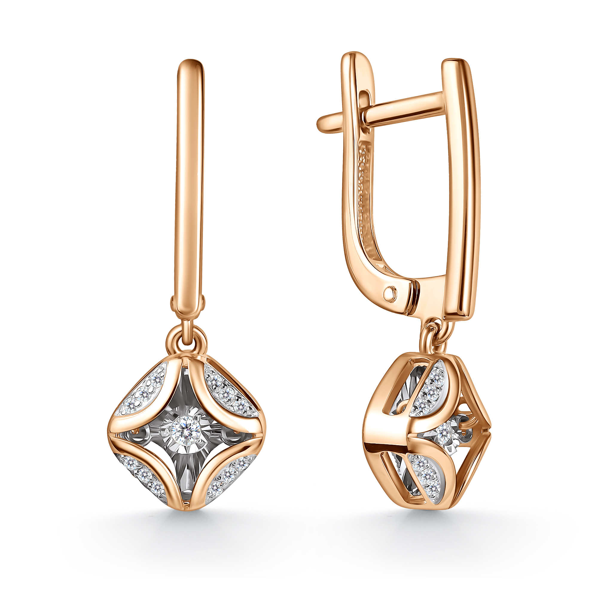 Серьги из золота с камнем Бриллиант,  фото, цены