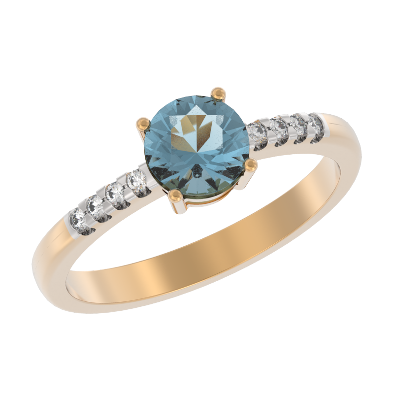 Кольцо из золота с камнем Топаз, Фианит фото, цены