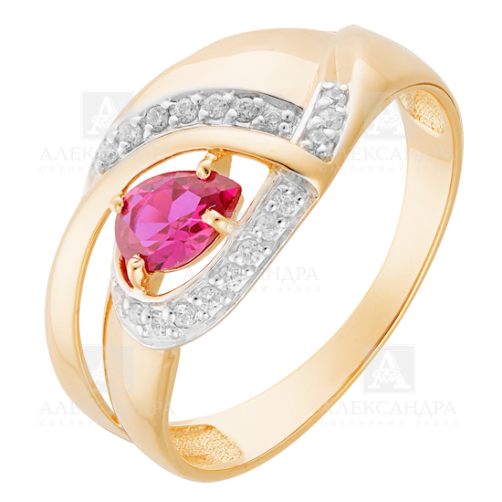 Кольцо из золота с камнем Топаз, Фианит фото, цены