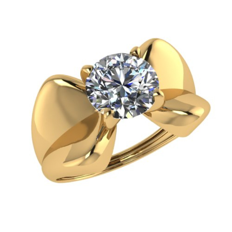 Кольцо из золота с камнем Фианит фото, цены