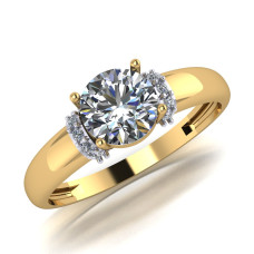 Кольцо из золота с камнем Фианит фото, цены