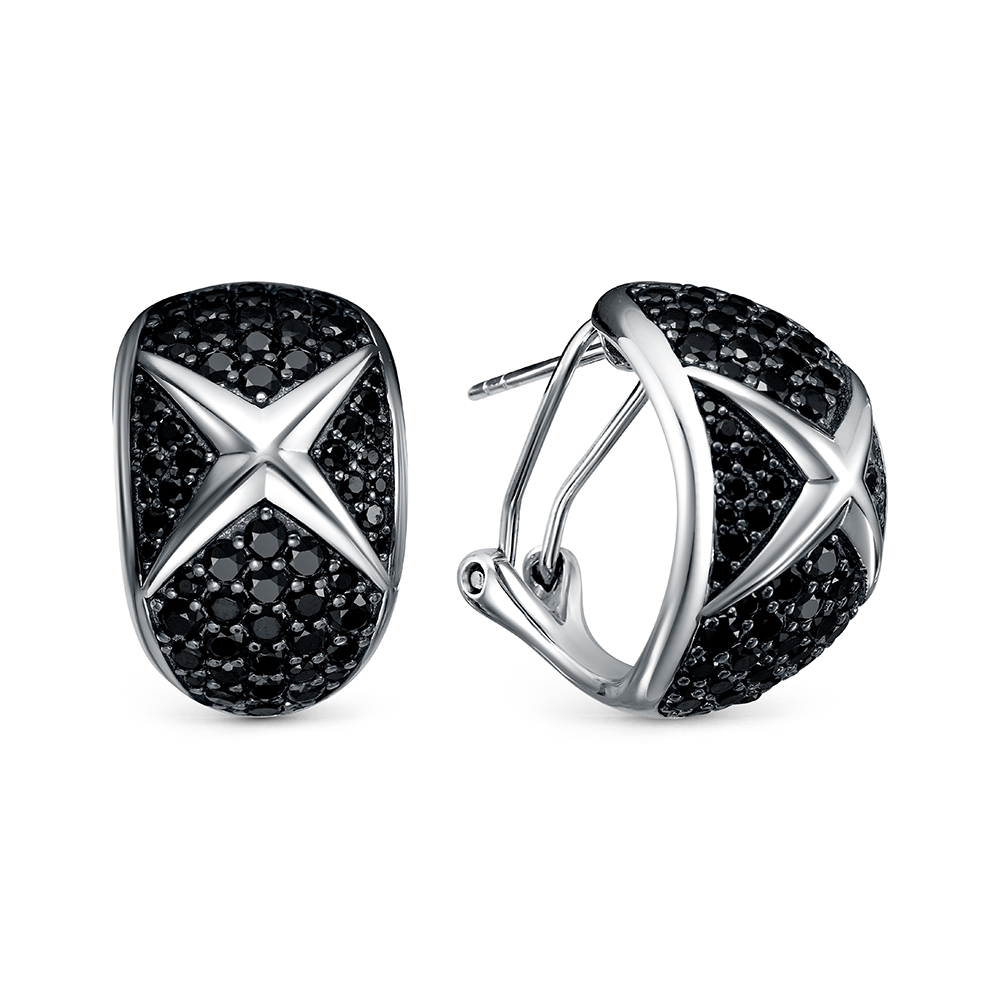 Серьги из серебра с камнем Шпинель фото, цены