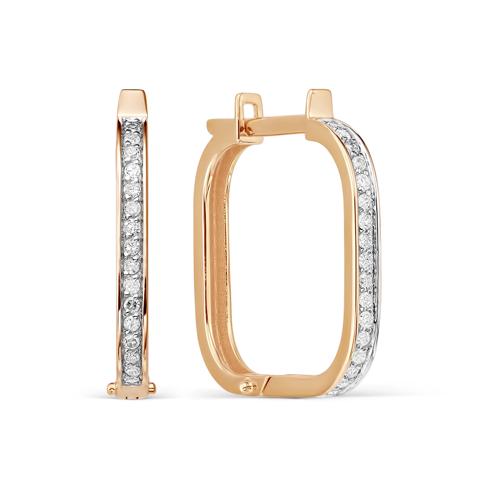 Серьги из золота с камнем Бриллиант фото, цены