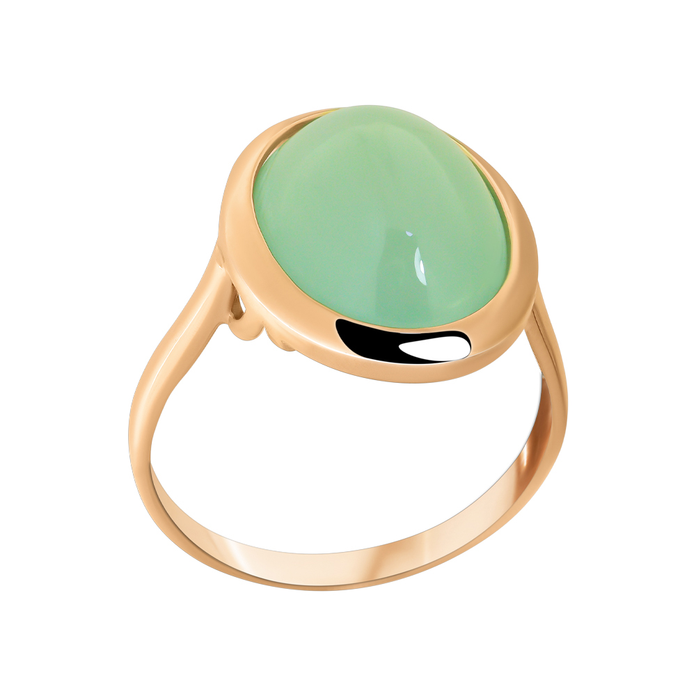 Кольцо из золота с камнем Агат зел. фото, цены