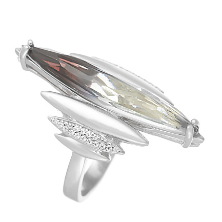 Кольцо из серебра с камнем Циркон, Ситалл фото, цены