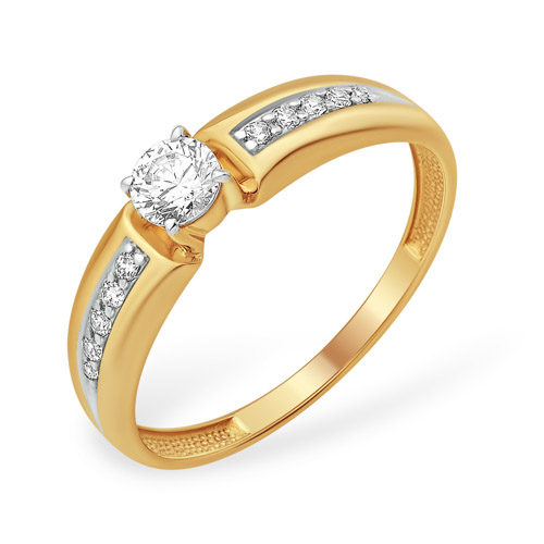 Кольцо из золота с камнем Фианит фото, цены