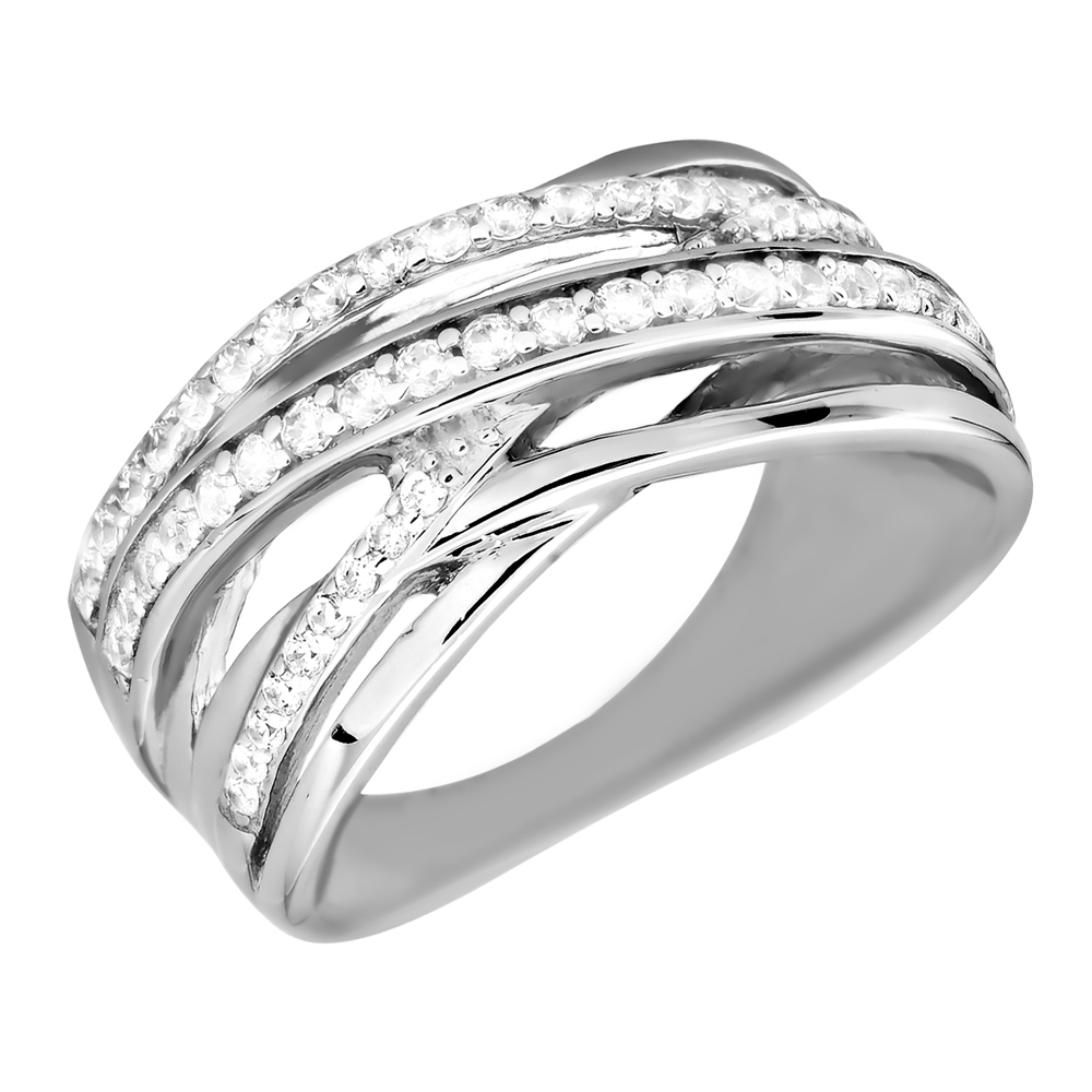 Кольцо из серебра с камнем Фианит фото, цены