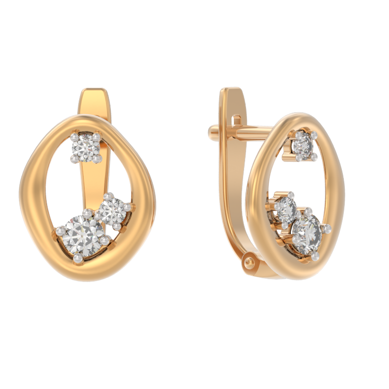 Серьги из золота с камнем Фианит фото, цены