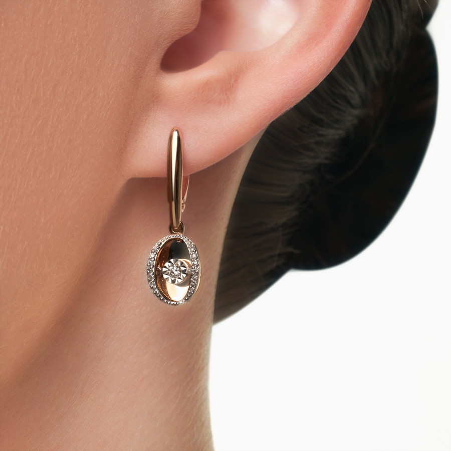 Серьги из золота с камнем Бриллиант,  фото, цены