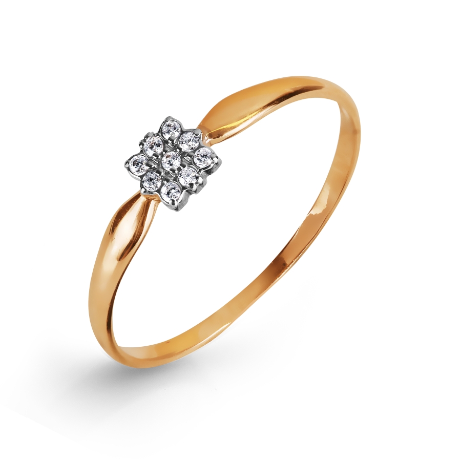 Кольцо из золота с камнем Фианит фото, цены