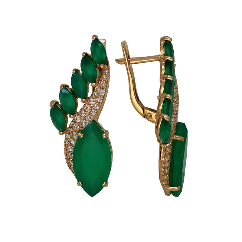 Серьги из серебра с камнем Ситалл фото, цены