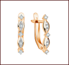 Серьги из золота с камнем Фианит фото, цены