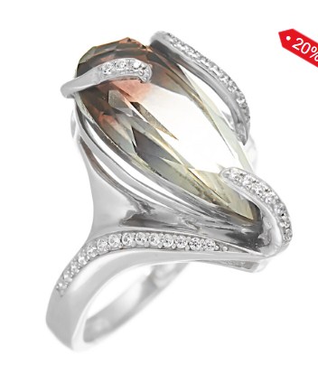 Кольцо из серебра с камнем Циркон, Ситалл фото, цены