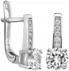 Серьги из серебра с камнем Циркон фото, цены