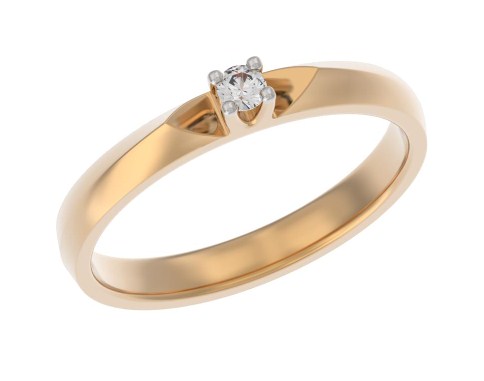 Кольцо из золота с камнем Бриллиант фото, цены