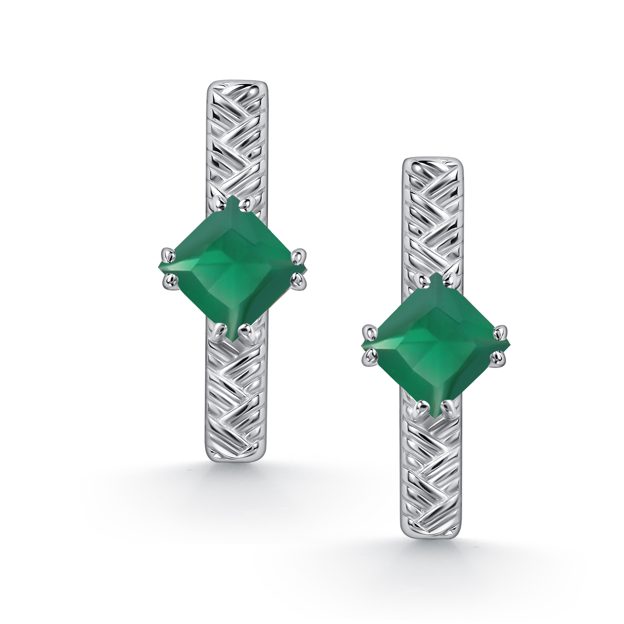 Серьги из серебра с камнем Агат фото, цены