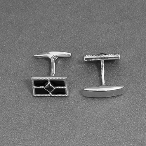 Запонки из серебра с камнем вставками эмали, Циркон фото, цены