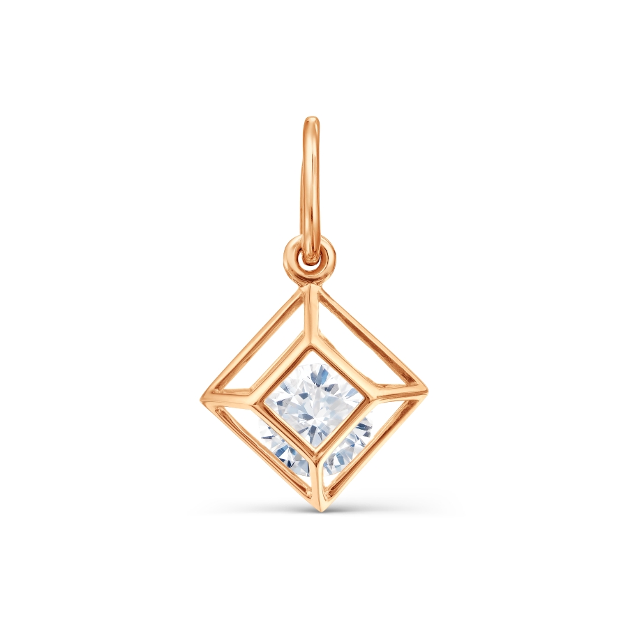 Подвеска из золота с камнем Фианит фото, цены