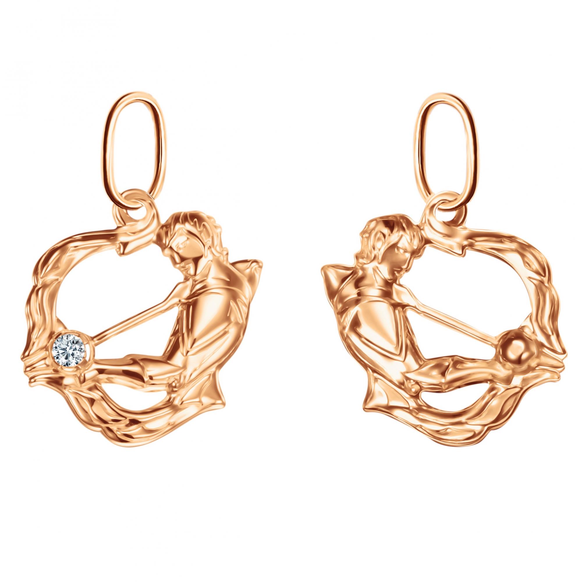 Знак из золота с камнем Фианит фото, цены