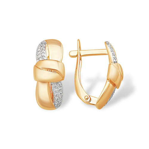 Серьги из золота с камнем Фианит фото, цены