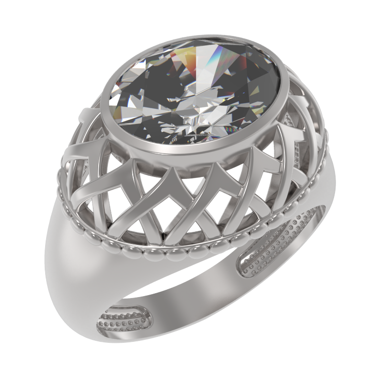 Кольцо из серебра с камнем Фианит фото, цены