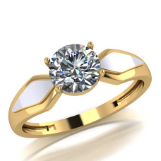 Кольцо из золота с камнем Фианит фото, цены