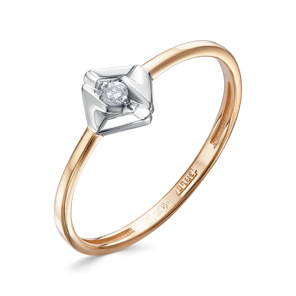 Кольцо из золота с камнем Бриллиант фото, цены