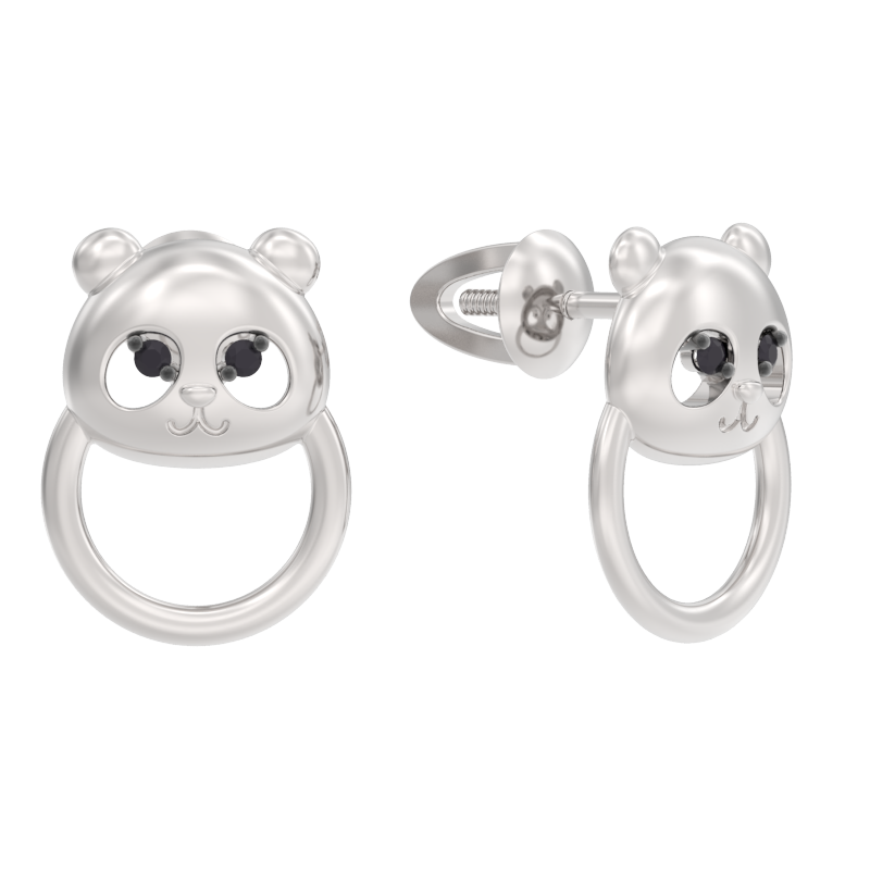 Пуссеты из серебра с камнем Шпинель фото, цены