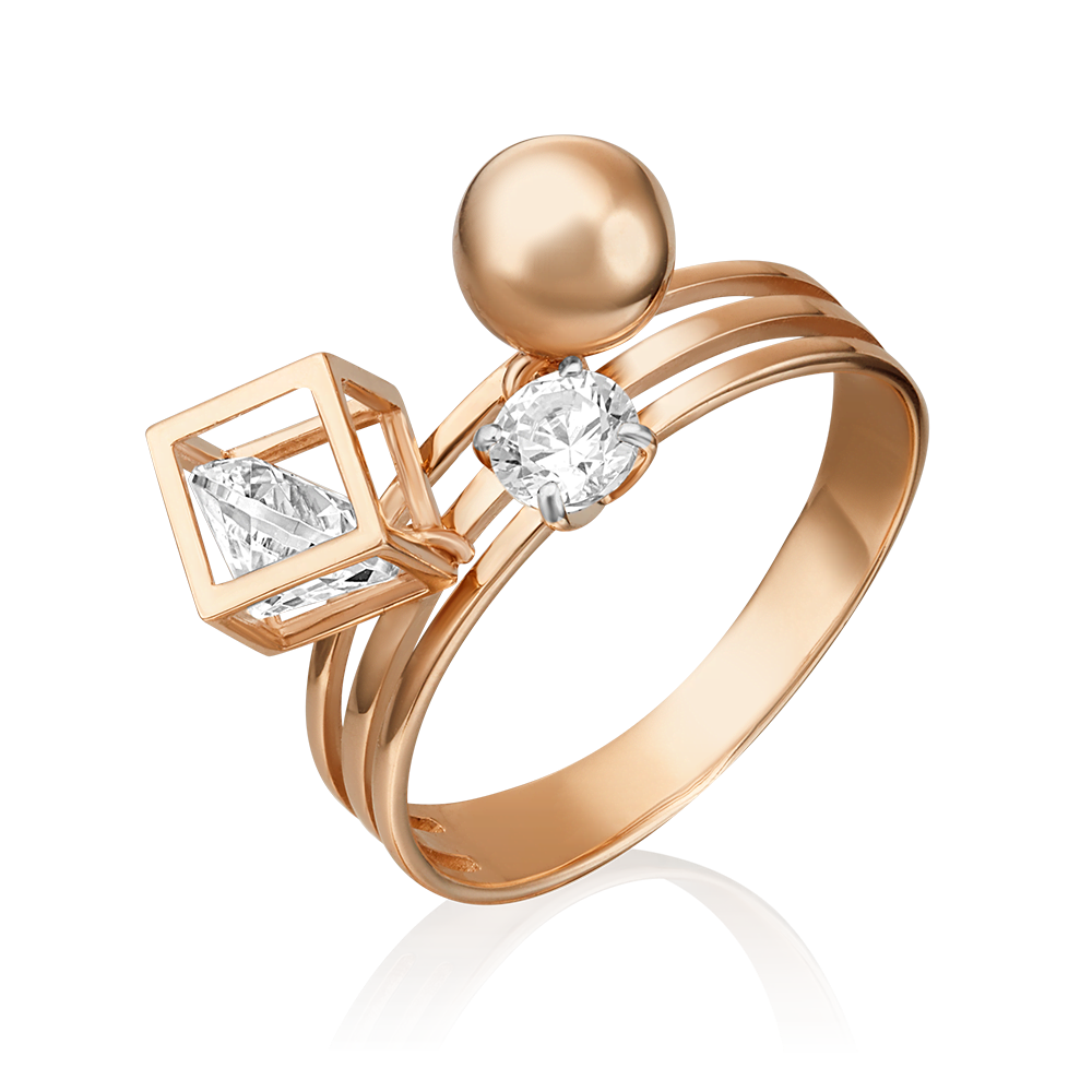 Кольцо из золота с камнем Фианит фото, цены