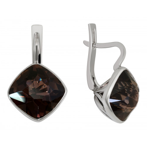 Серьги из серебра с камнем Раухтопаз г/т фото, цены