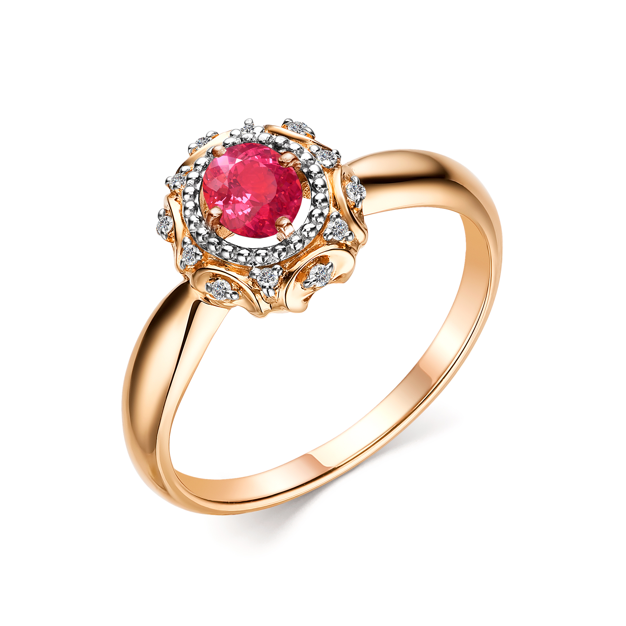 Кольцо из золота с камнем Бриллиант, Рубин фото, цены