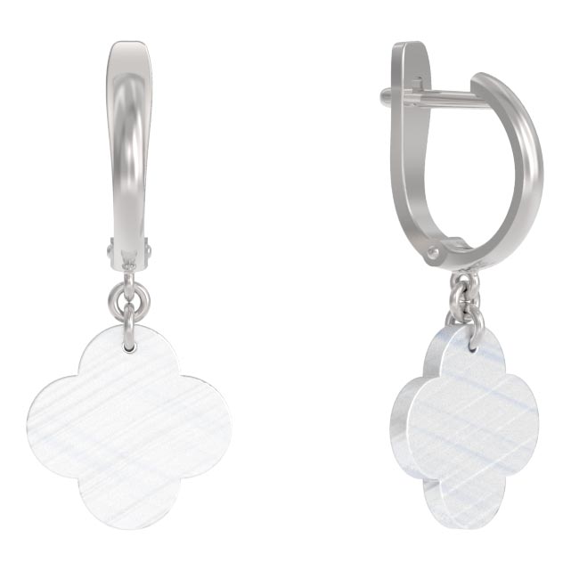 Серьги из серебра с камнем Перламутр фото, цены