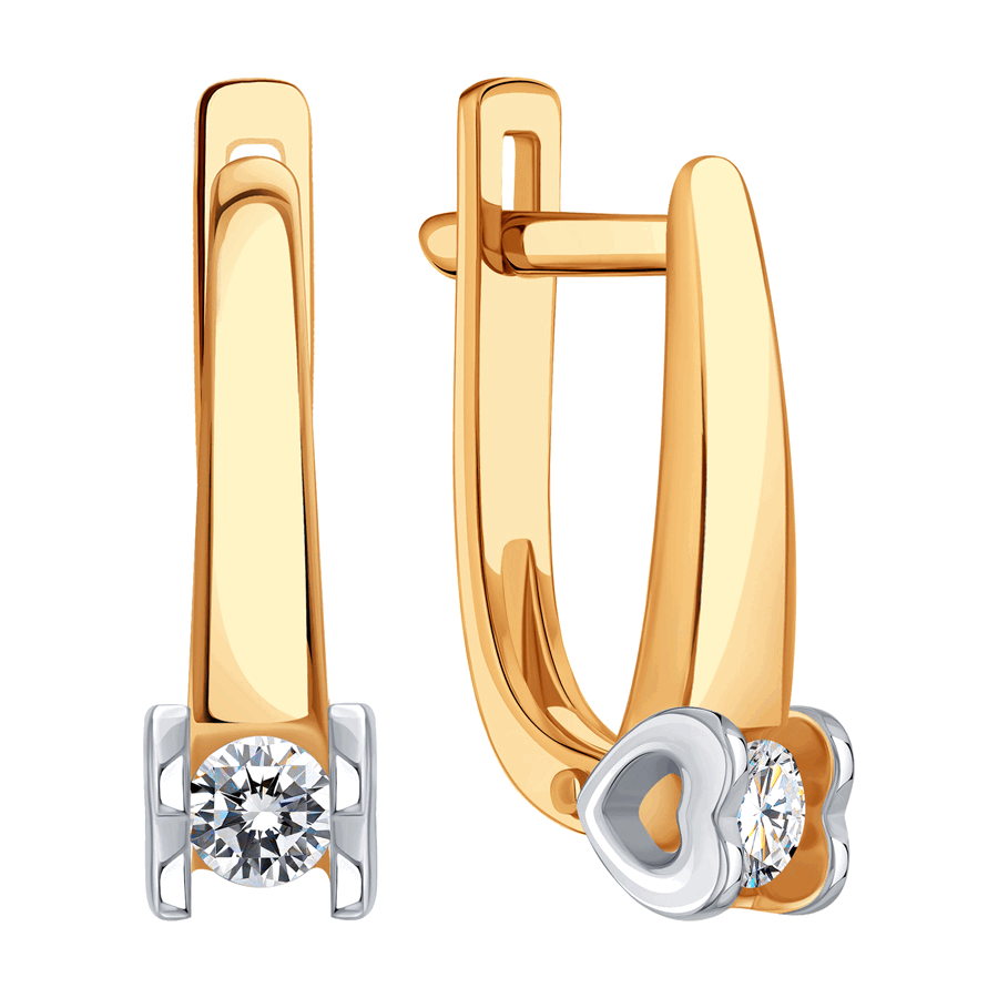 Серьги из золота с камнем Бриллиант фото, цены